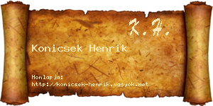 Konicsek Henrik névjegykártya